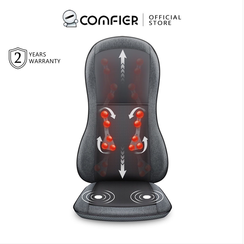 COMFIER Shiatsu Neck Back Massager with Heat, 2D ro 3D Kneading Massage  Chair Pad, Adjustable Compression Seat Massager for Full Body Relaxation,  Gifts for Women Men,Dark Gray, Welcome to consult 