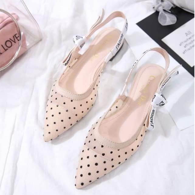 Ladies flat sling back hot sale shoes