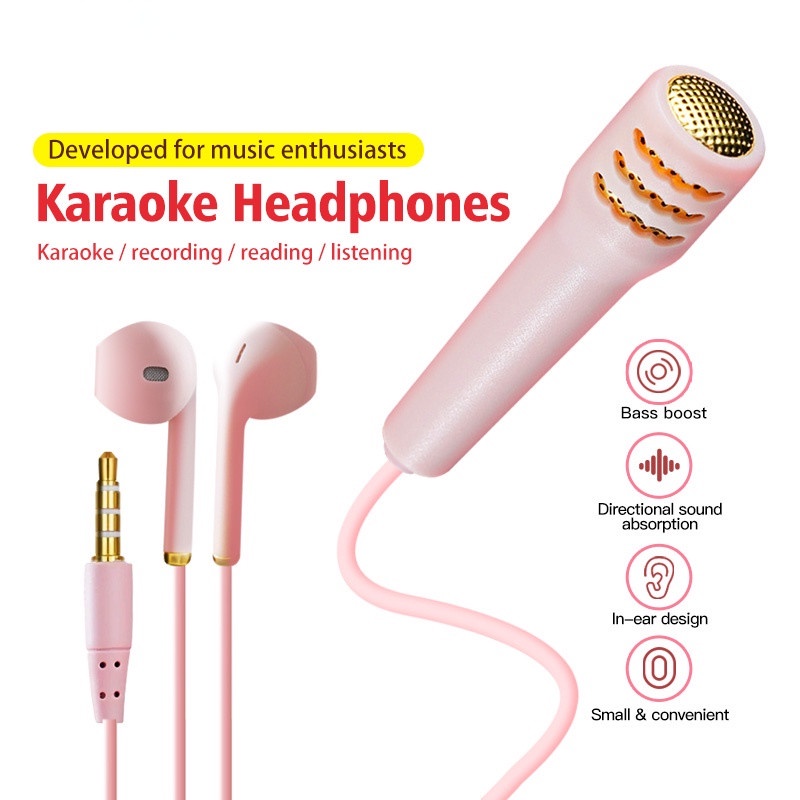 3.5mm jack high quality headphone mini karaoke microphone TIK TOK