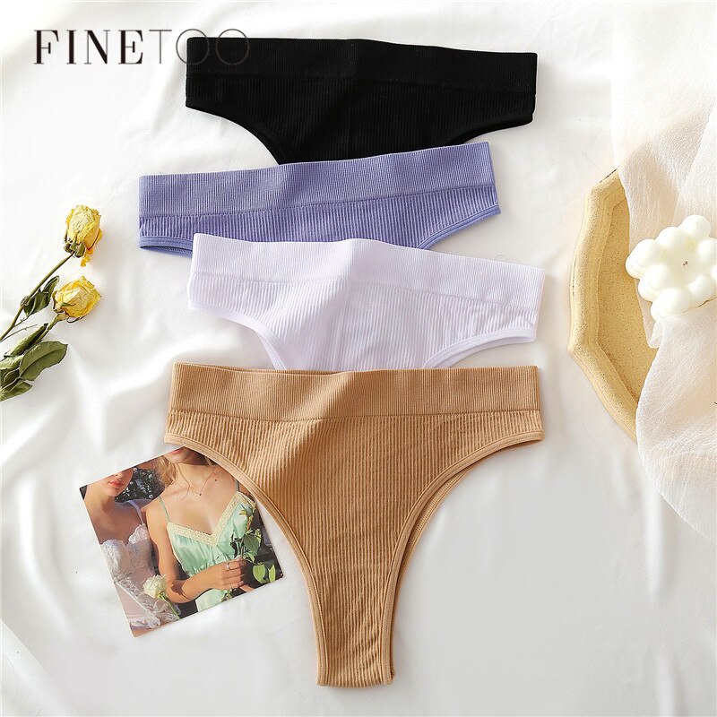 FINETOO Cotton Thongs Women Sexy V Waist G-String Comfortable Striped Thong  Panties Women T-back Underpants M-XL Female Bikini - AliExpress