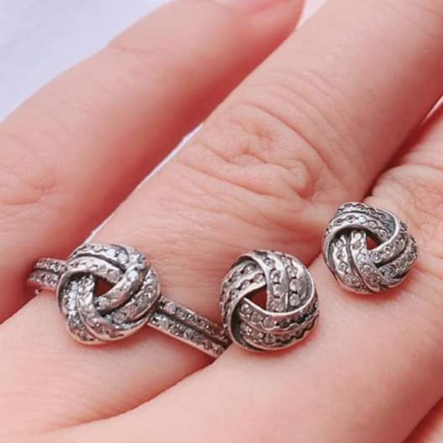 Love knot pandora on sale earrings