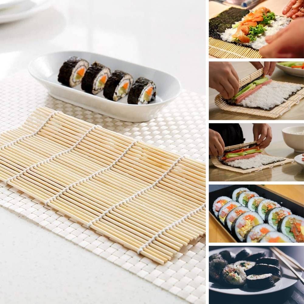 DIY Japanese Sushi Rice Hand Roll Maker Bamboo Material Rolling Mat Cooking  Tool