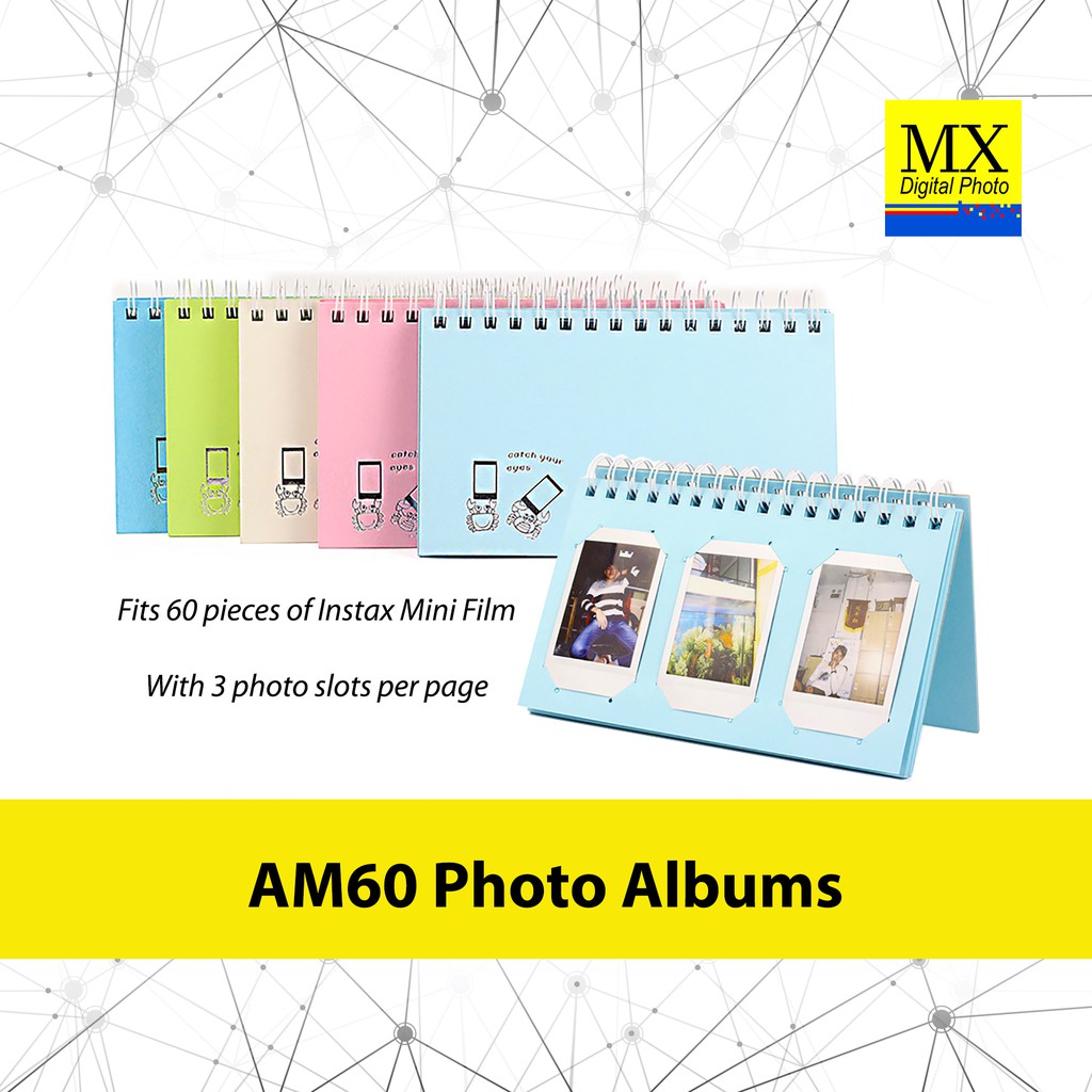 Instax Mini 9 Photo Album. Instax Mini Album for 108 Instax Mini Photos.  for Fujifilm Instax. Blue / Pink / Smokey White / Green / Ice Blue. 