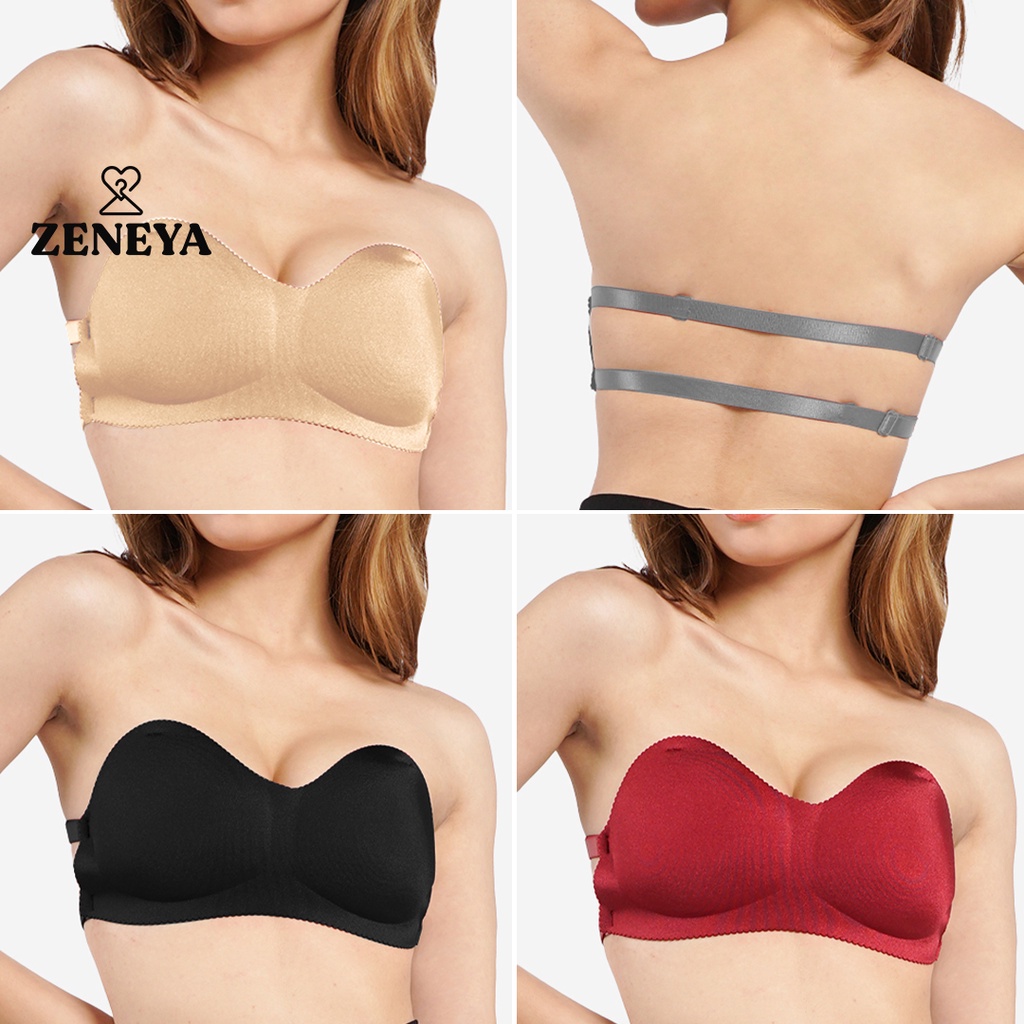 Zeneya Backless Strapless Bra Brassiere Bralette For Women Set