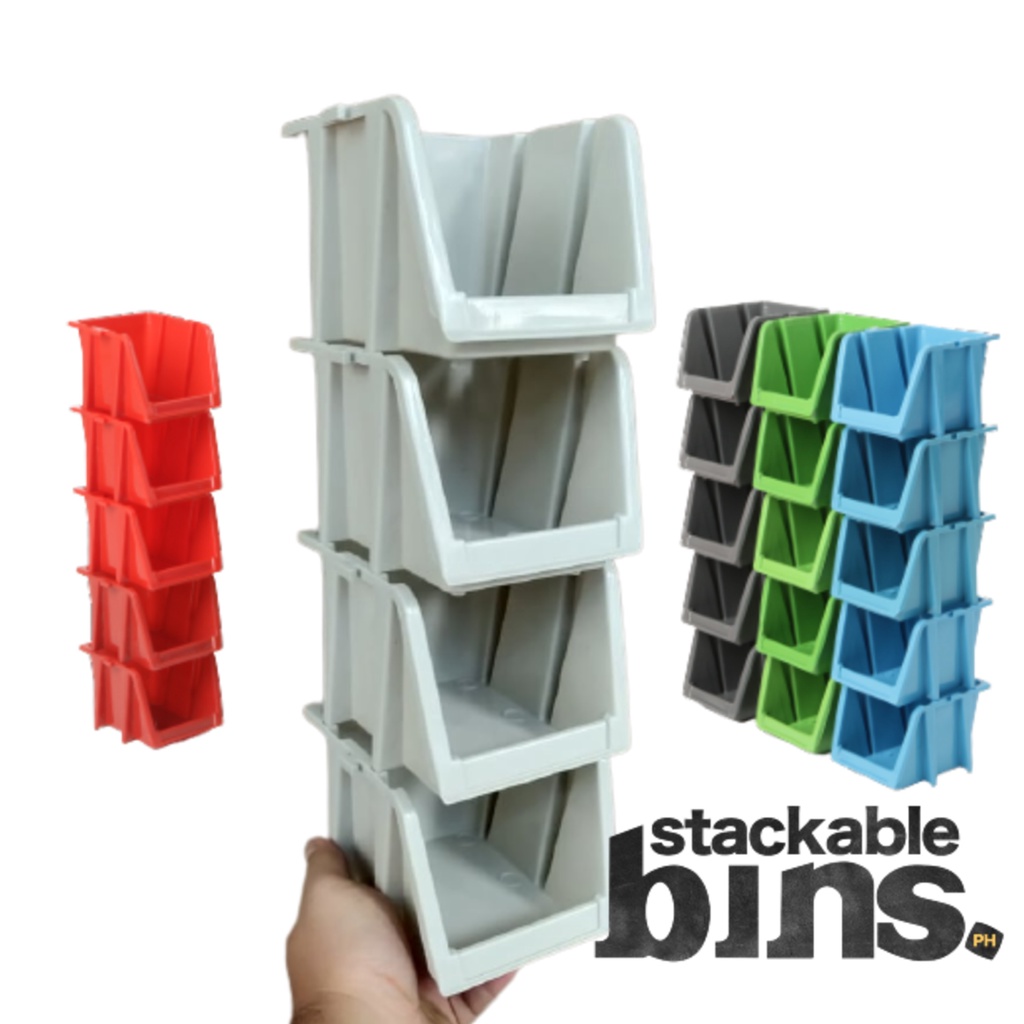 White TINY Stackable Bins Boxes Storage Organizer for Supplies