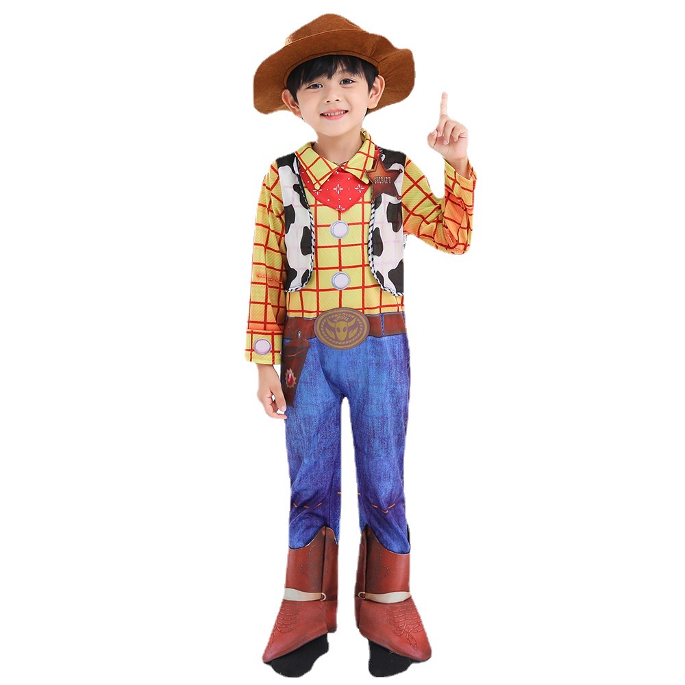 Girls Boys Toy Story Woody Halloween Cosplay Costumes Kids Cartoon Anime Cowboy  Party Role Playing Dress Up Outfit