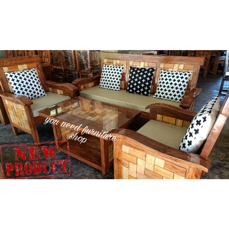 Solid wood on sale sala set