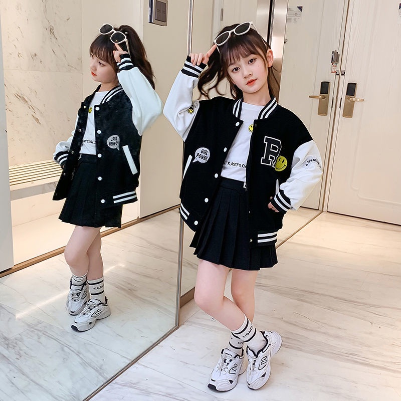 Girls Baseball Uniform Children's Spring Clothing Korean Version