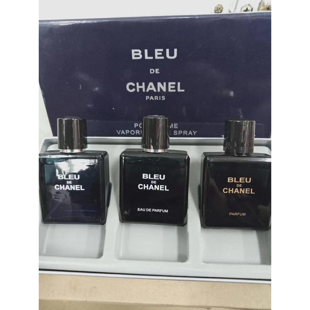 Gift set bleu de chanel 3in1 perfume for men 3x30ml 073003 chanel set luck  kelly gift for men