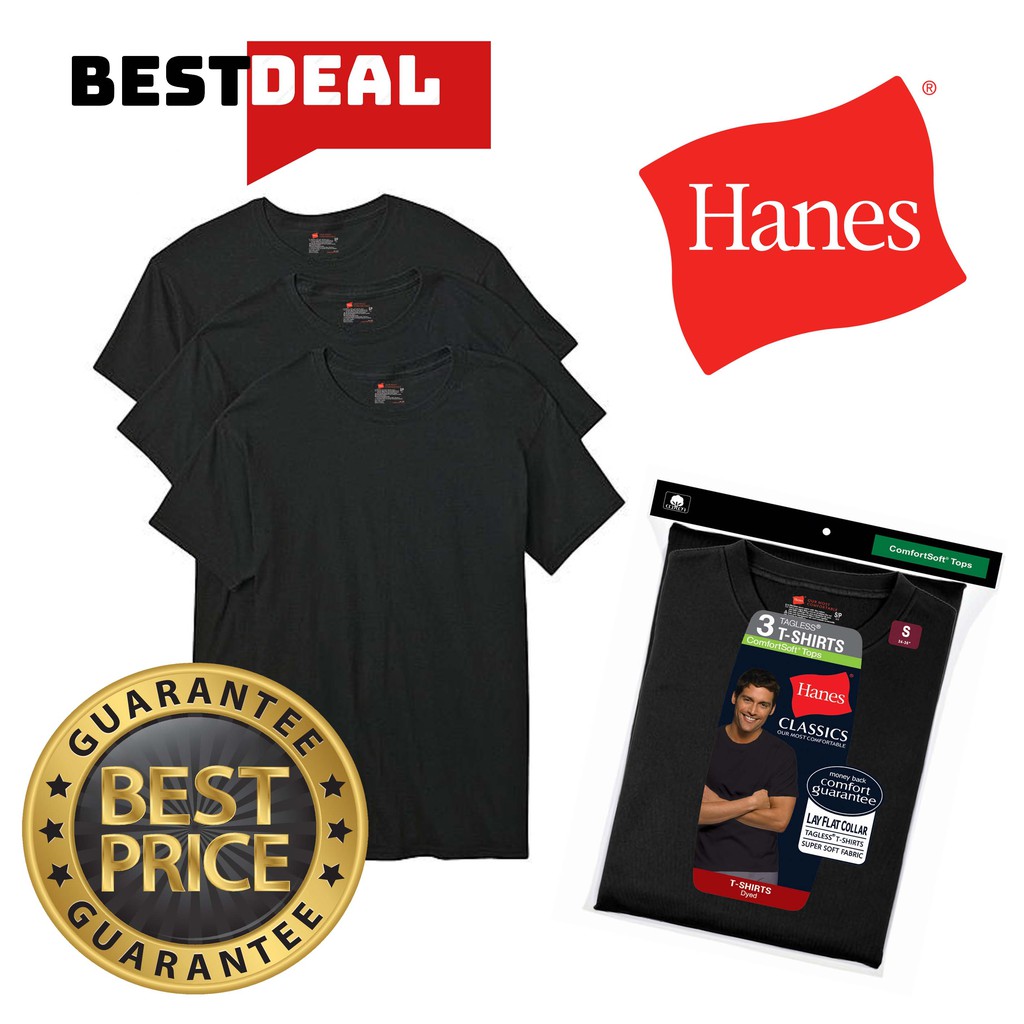 Hanes tagless t on sale shirts 3 pack