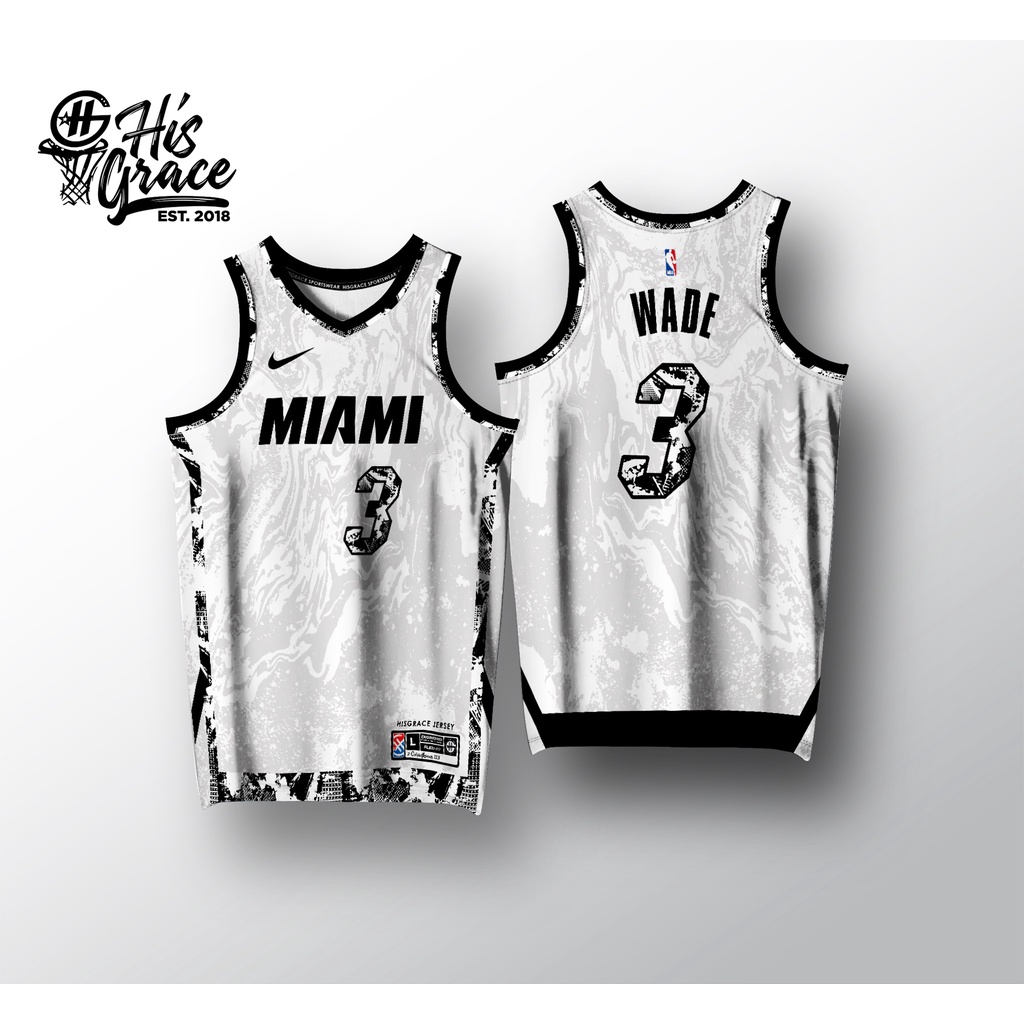 FULL SUBLIMATION HISGRACE CONCEPT JERSEY MIAMI HEAT WHITE