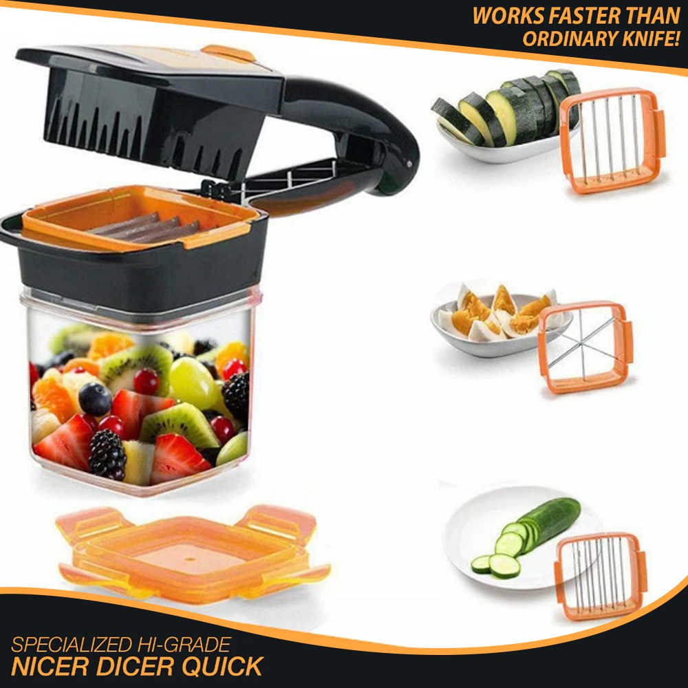 5 in 1 Magic Nicer Quick Stainless Steel Vegetable Dicer Chopper