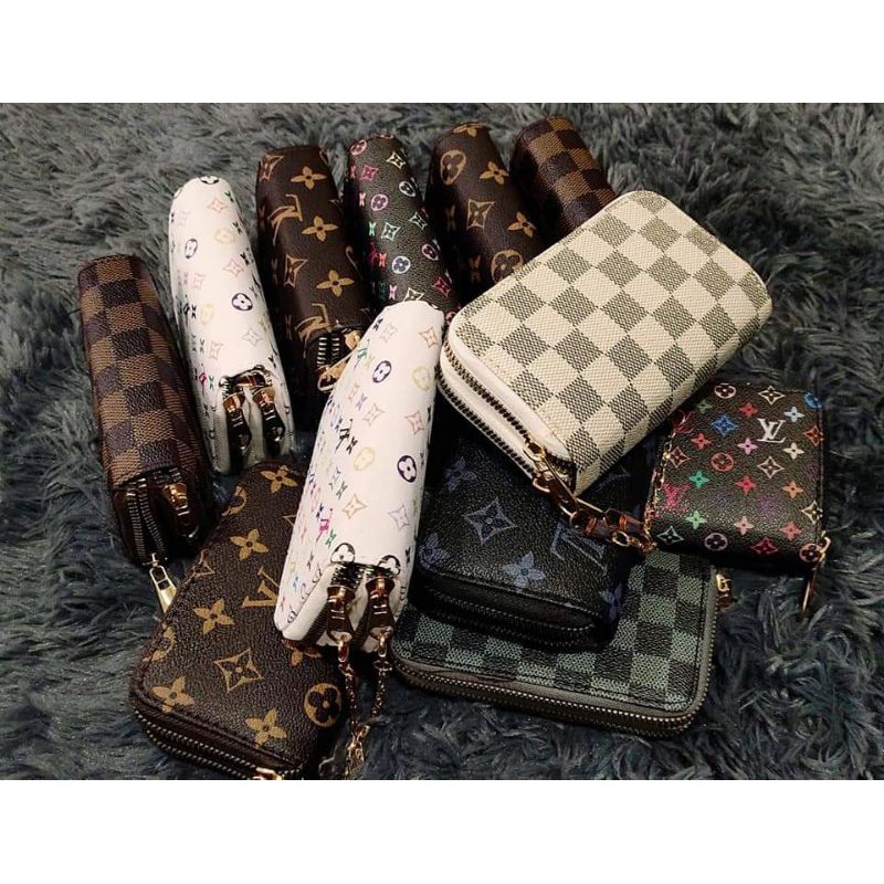 lv double zipper wallet