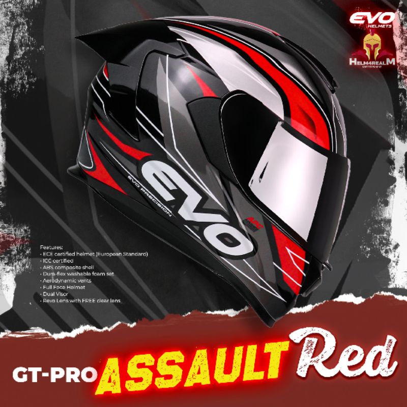 Evo helmet black sales and red