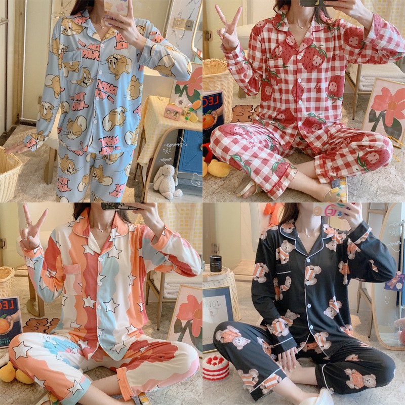 DanceeMangoo New Sale Women Home Wear Summer Short Sleeved Women Pajamas  Set Long Pant Pyjamas Sets Cotton Leisure Sleepwear Set 