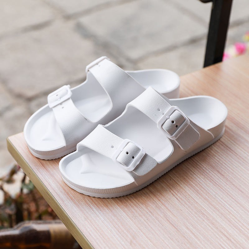 2 strap hot sale sandals white