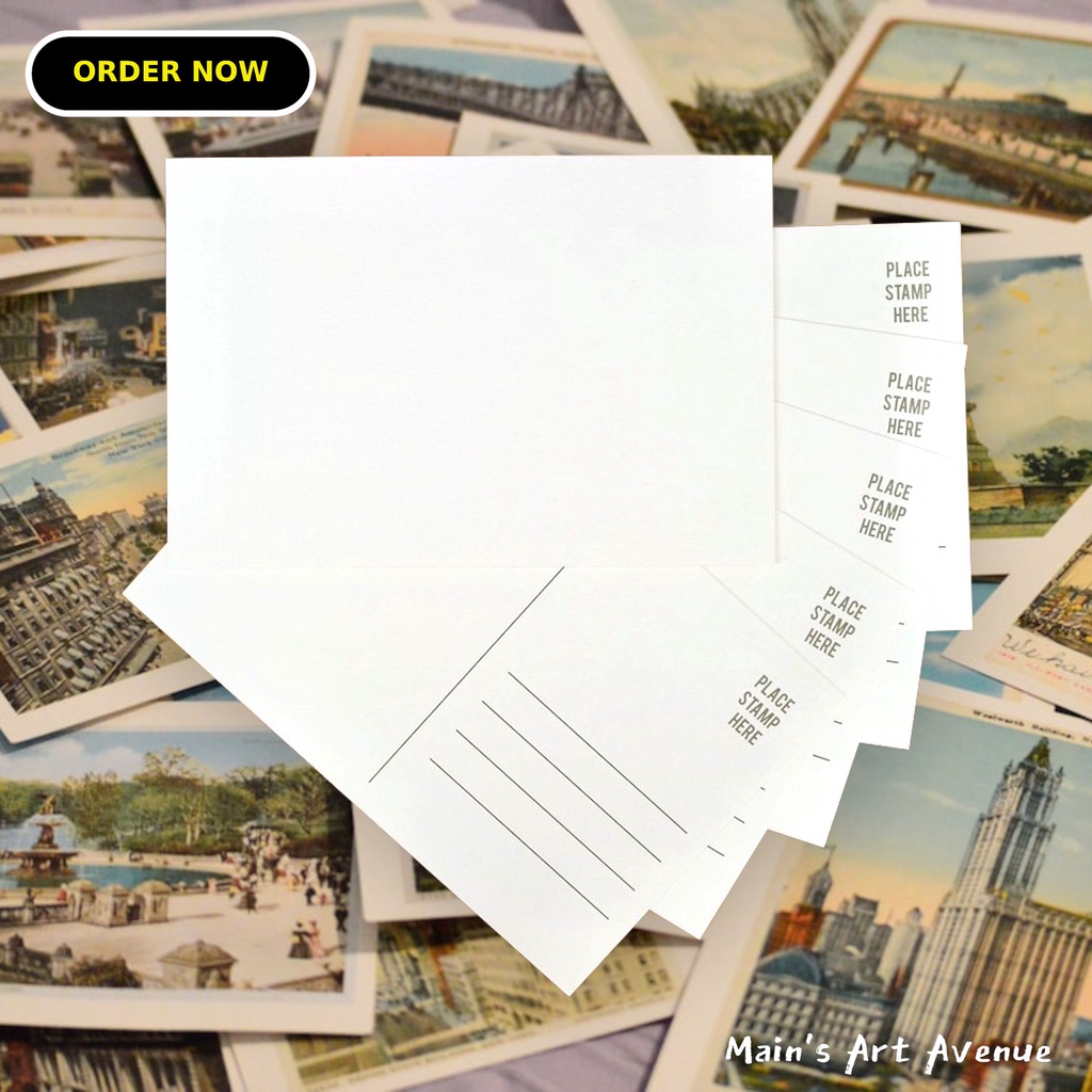 50-Pack Blank Mailable DIY Watercolor Painting Paper Postcards, 4 x 6 Inches, White