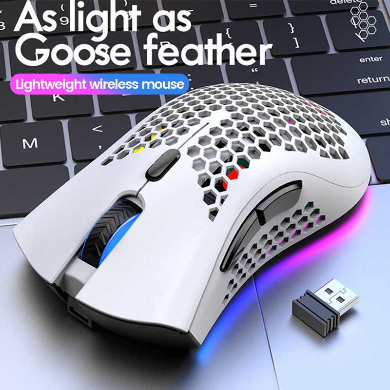 K-Snake Bm600 2.4g Wireless Mouse Lightweight Honeycomb Design Gaming RGB  Backlight