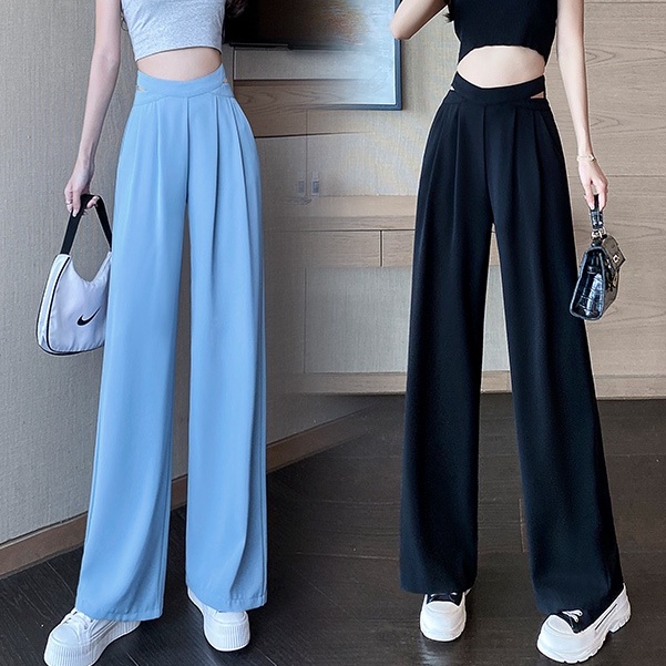 Wide Leg Pants For Women's Korean High Waist Casual Trousers