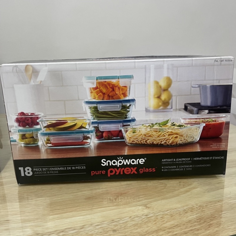 Snapware Pyrex 18-piece Glass Food Storage Set, Furniture & Home Living,  Kitchenware & Tableware, Food Organization & Storage on Carousell