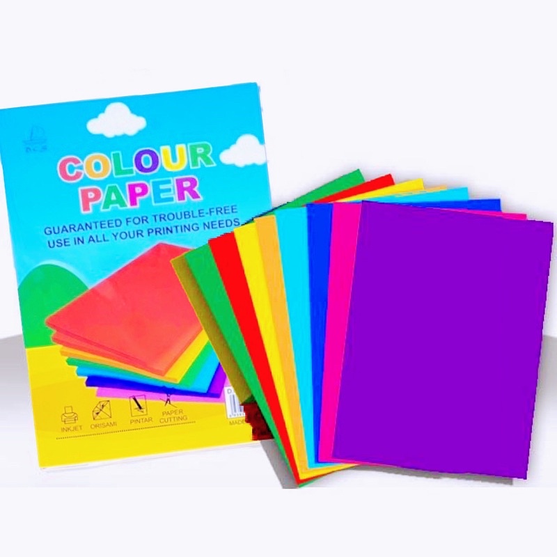 Colour Paper A4 size 100 sheets Mixcolour Printing Color Paper