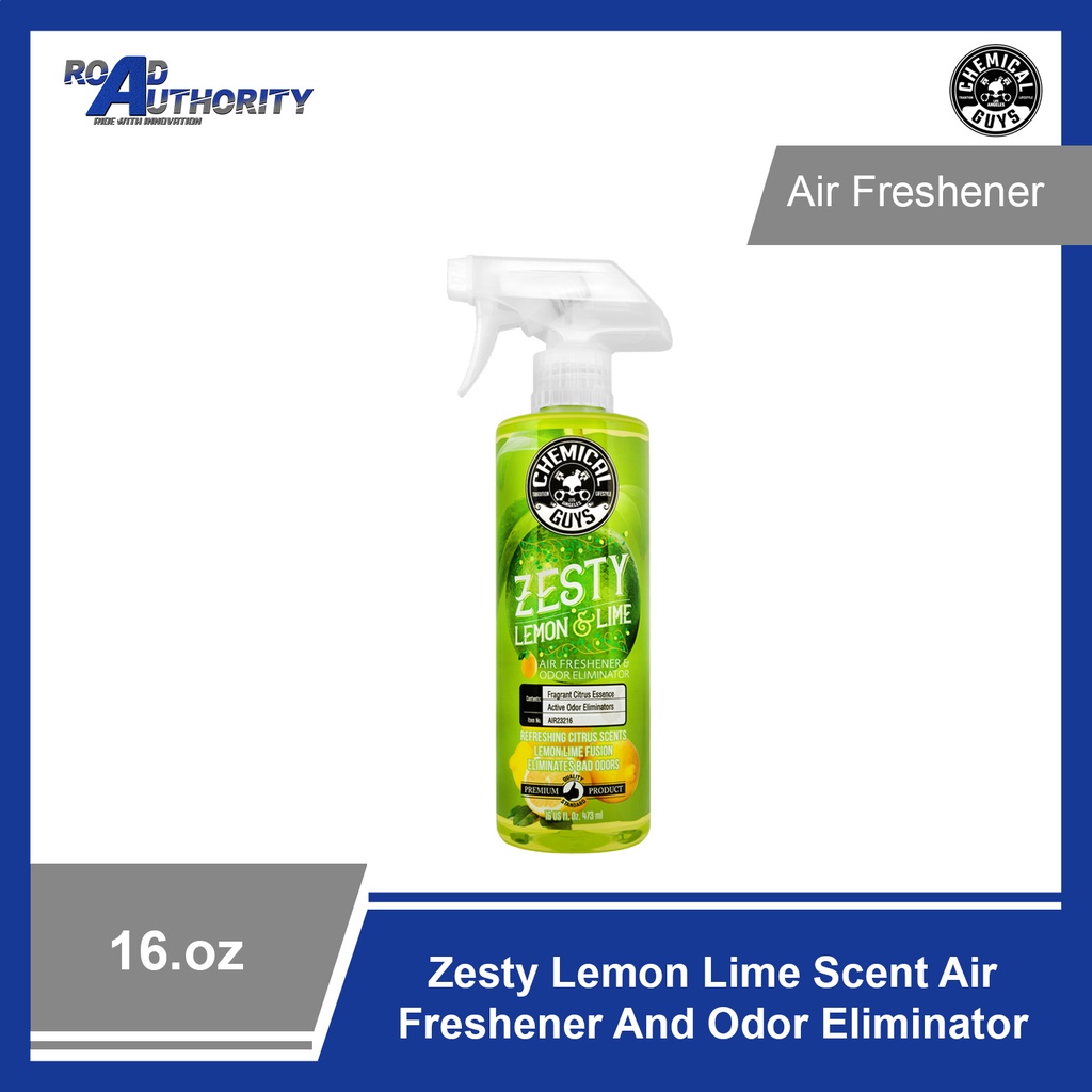 Chemical Guys AIR23216 Zesty Lemon and Lime Air Freshener and Odor Eliminator, 16 fl. oz
