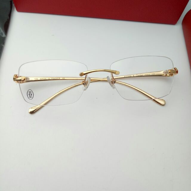 Cartier gold rimless clearance glasses