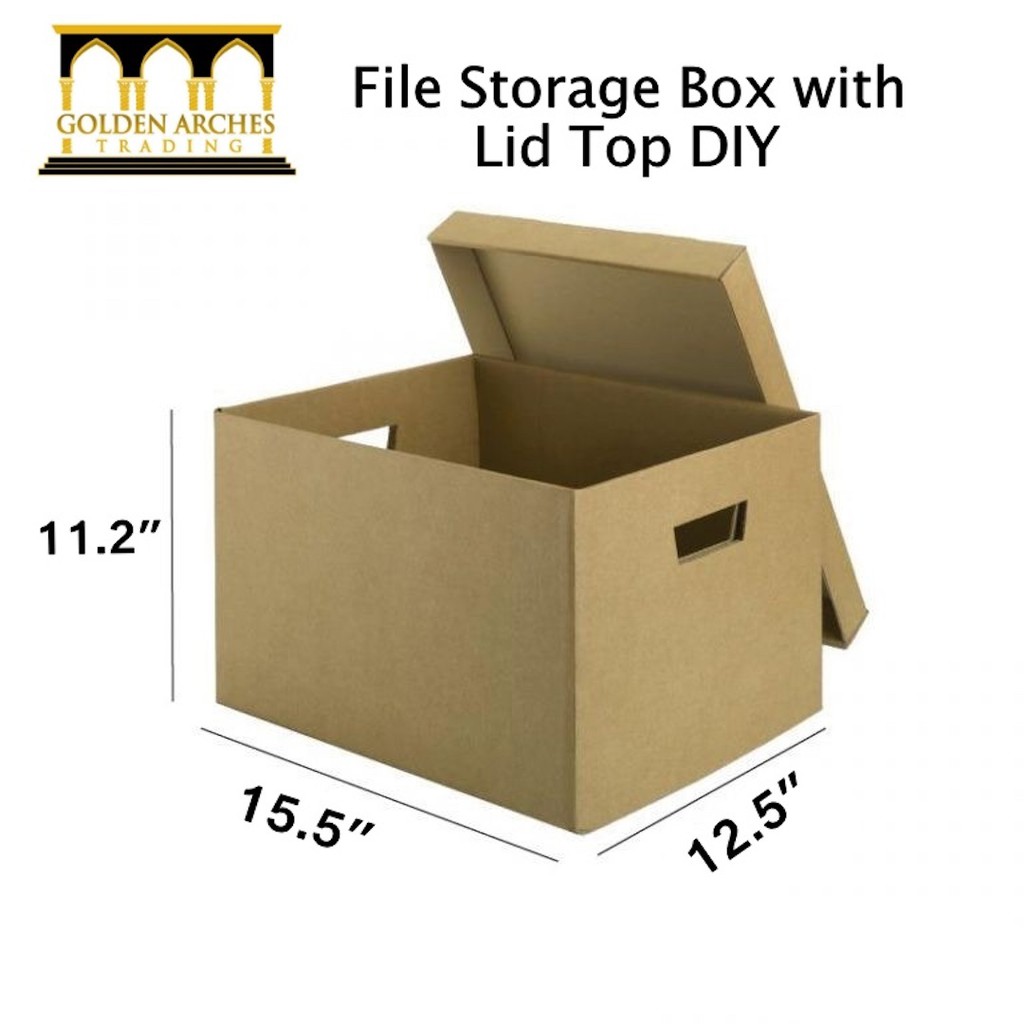 File Document Storage Box DIY (15.5inches x 12.5inches x 11.2 inches)