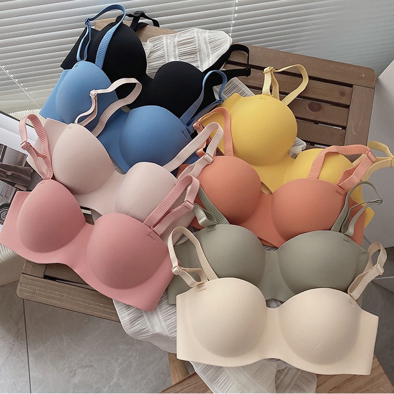 Beading Thick Padded Seamless Bras For Woman Super Gather Push Up