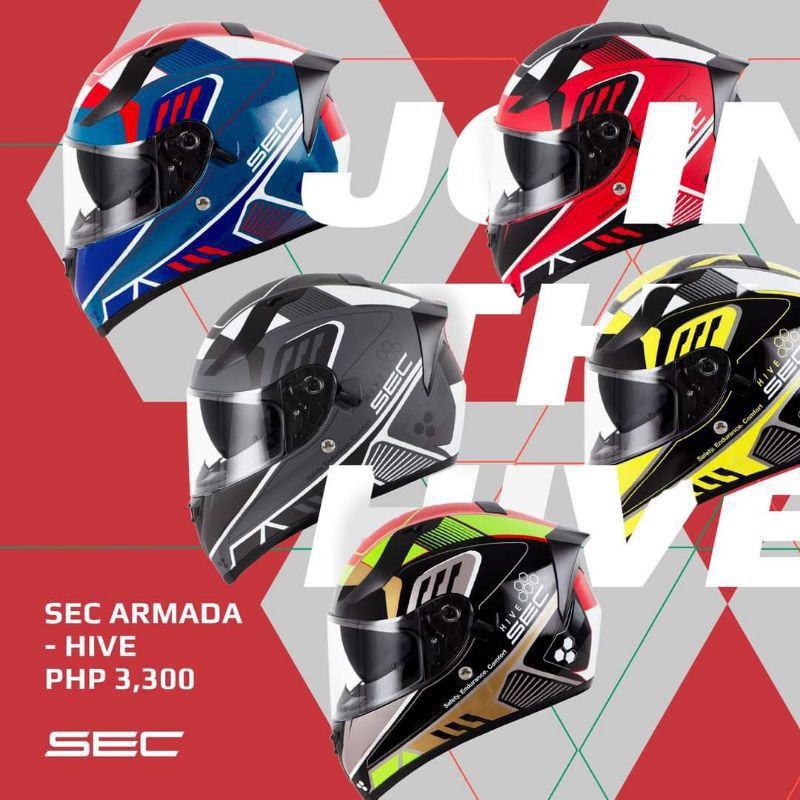 SEC helmet Armada Hive original free smoked lens Shopee