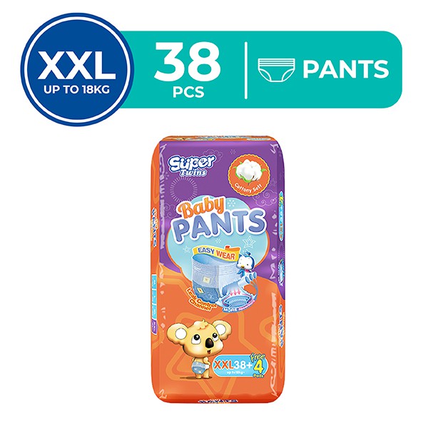 Super Twins Baby Pants XXL, 38s, Baby Diapers