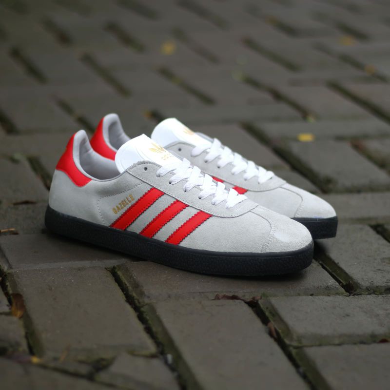 Adidas gazelle store gray red