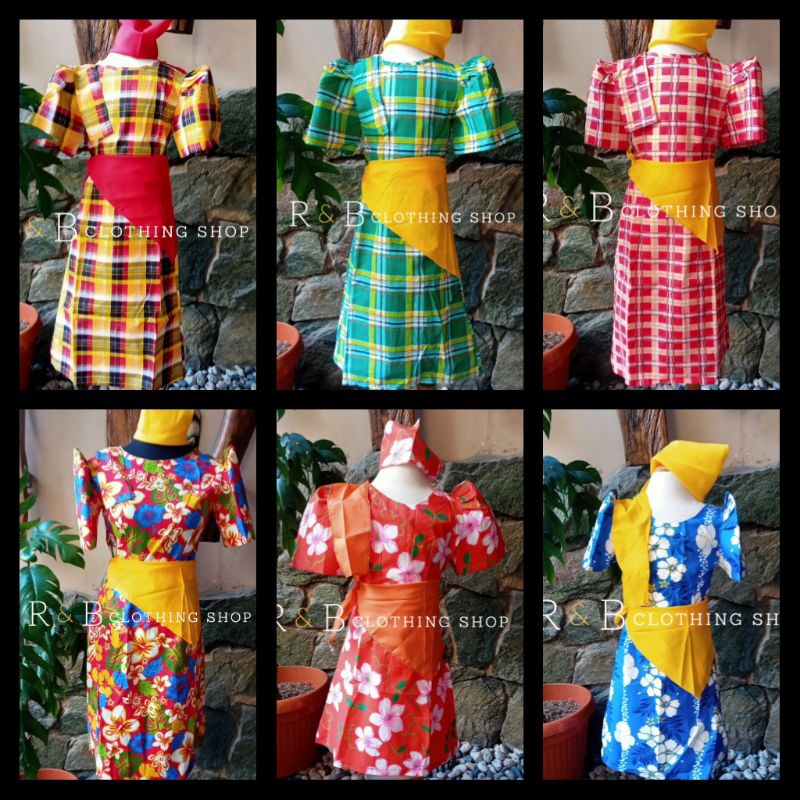 Simple filipiniana 2024 dress for kids