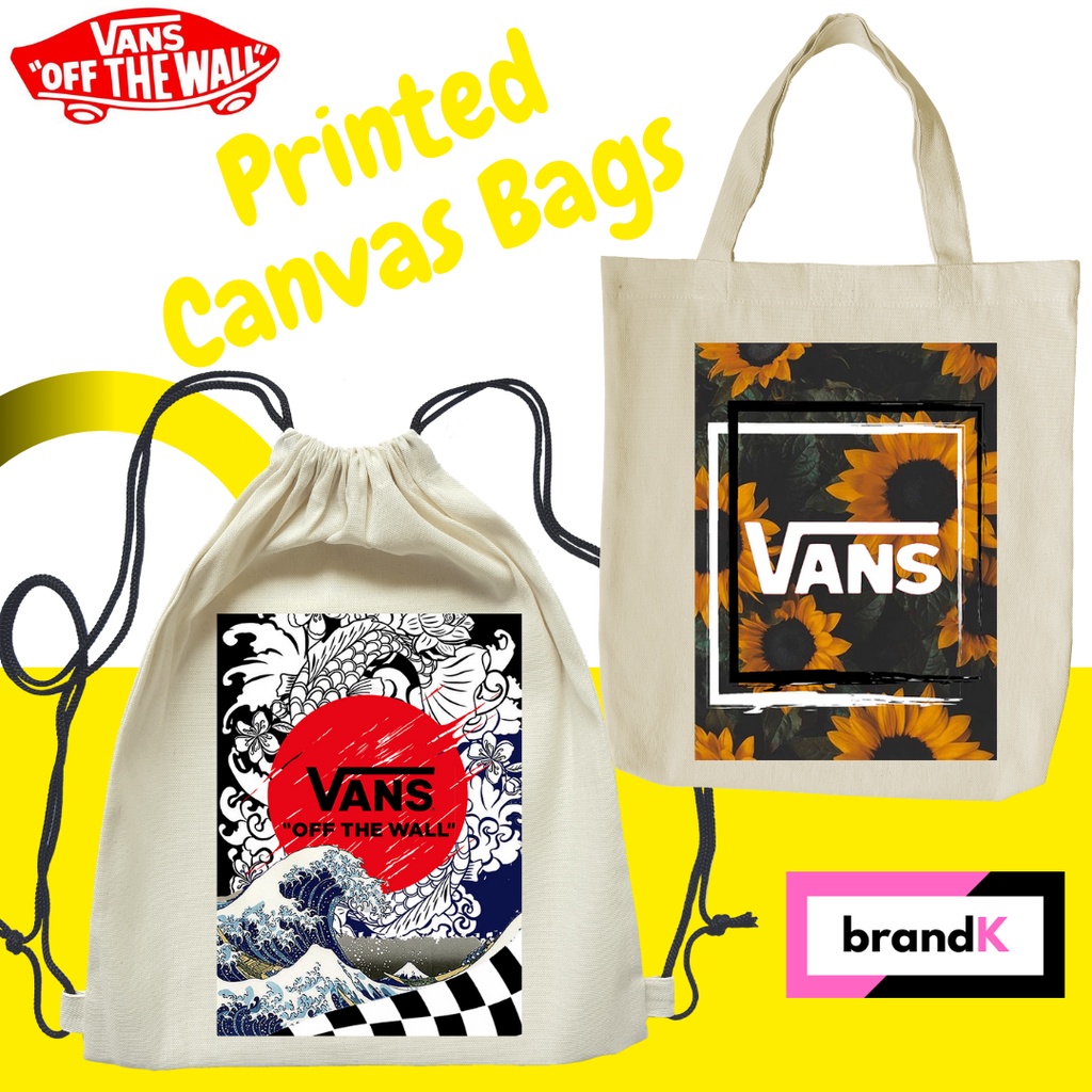 High Quality Canvas Fashionable Vans Inspired Printed Tote Bag and