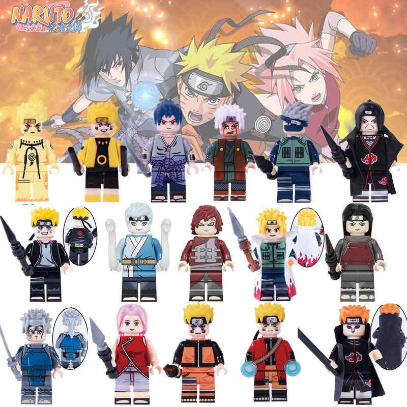 1pc Naruto Lego Toys Minifigures Sasuke Kakashi Itachi Building Blocks  KF6078 KF6112