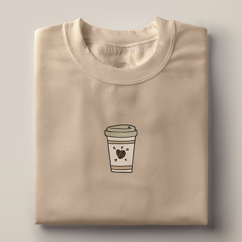 Aesthetic Minimalist Tshirt Basic Classic Graphic Tee Coffee