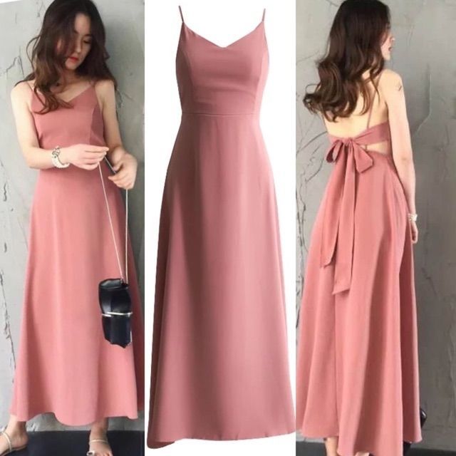 BAAO ribbon back summer maxi dress. Shopee Philippines