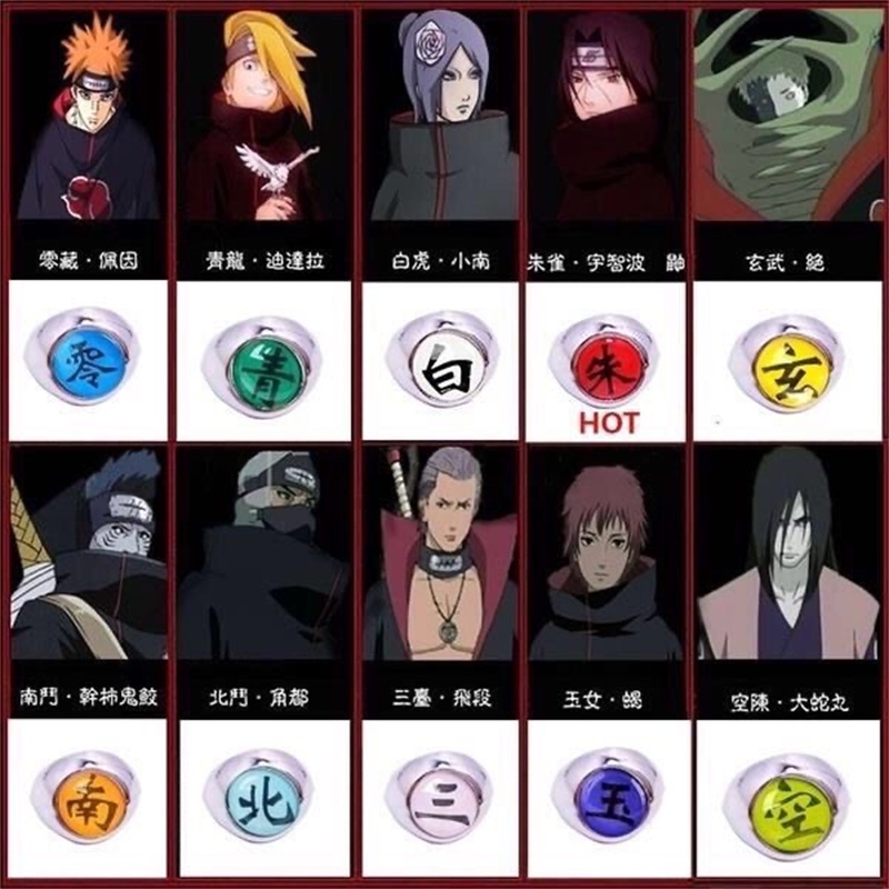 Anime Naruto Akatsuki Ring Cosplay Uchiha Itachi Pain Deidara