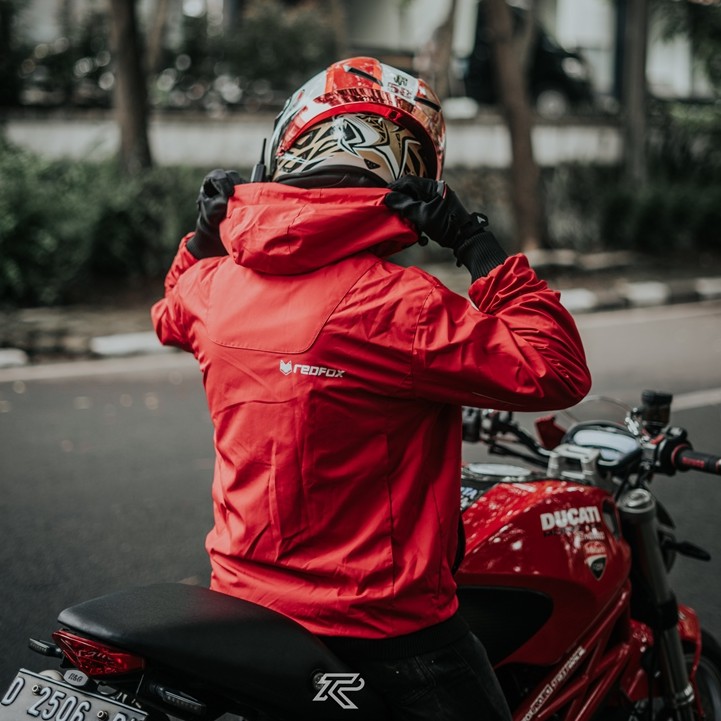 Egy Red Redfox Motorcycle Jacket Windbreaker Jacket Motorcycle