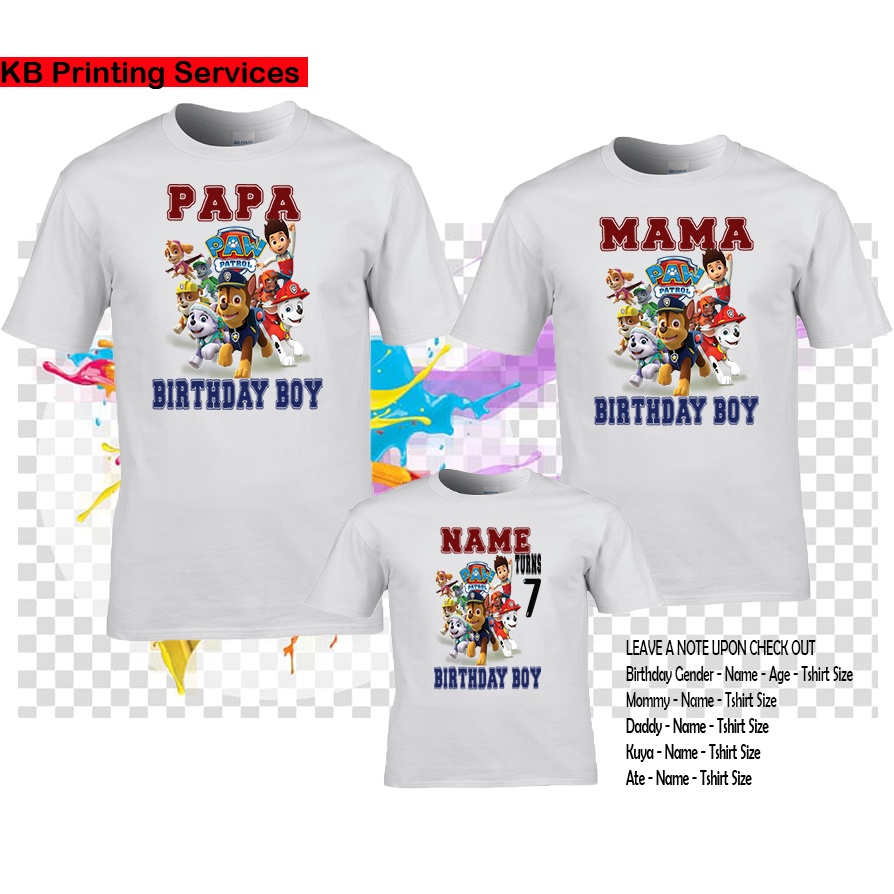 Paw patrol shirts for on sale family