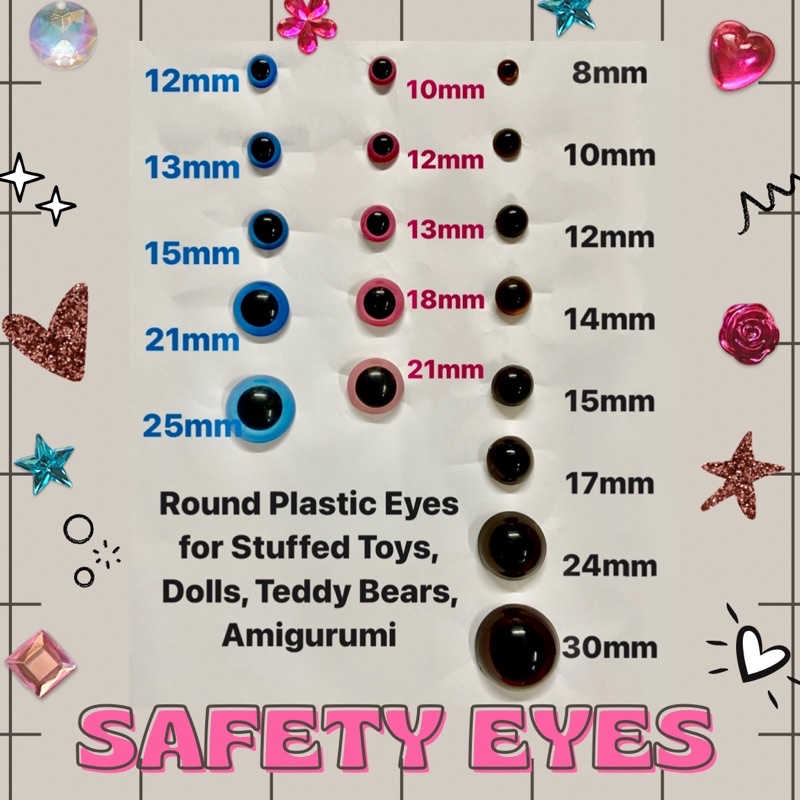 Cartoon Round Safety Eyes, 18mm Safety Eyes