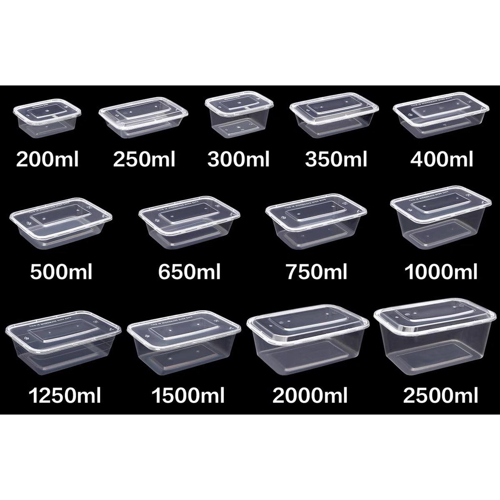 500ml 650ml 750ml 1000ml Black Microwaven Round Disposable Bento