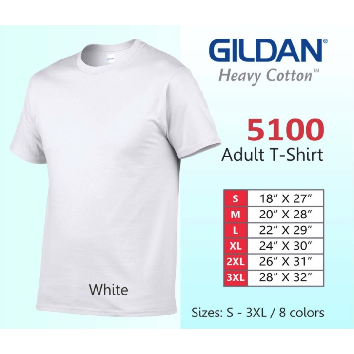 Gildan Heavy Cotton Adult T-Shirt - American Size (White)