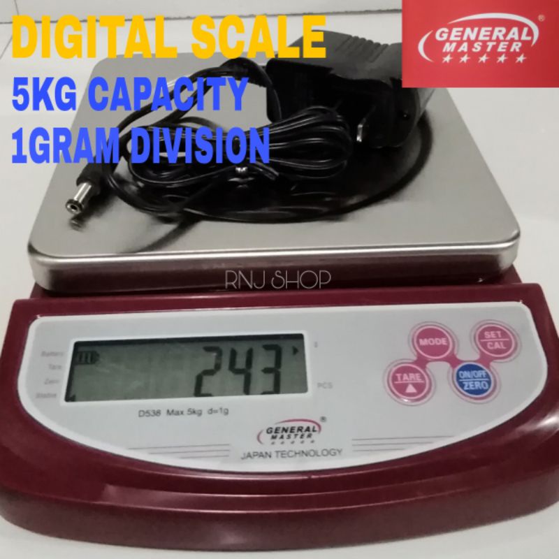 5KG 1KG Digital Weighing Scale GRAM SCALE GENERAL MASTER Shopee Philippines