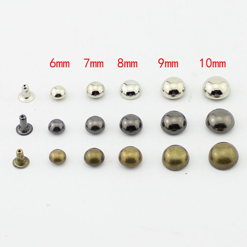 100Pcs Diameter 10mm Heart Shape Studs For Clothing Silver Punk