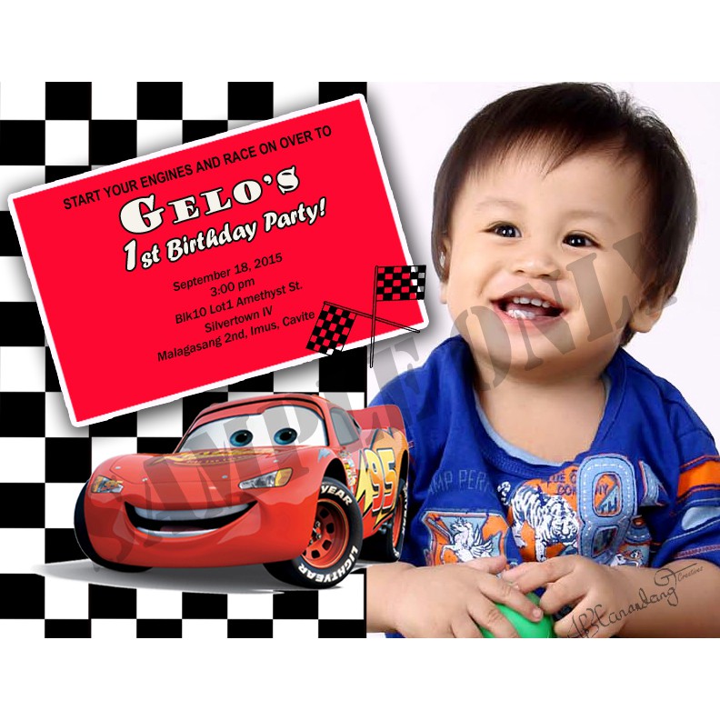 Birthday Invitation Cars Theme