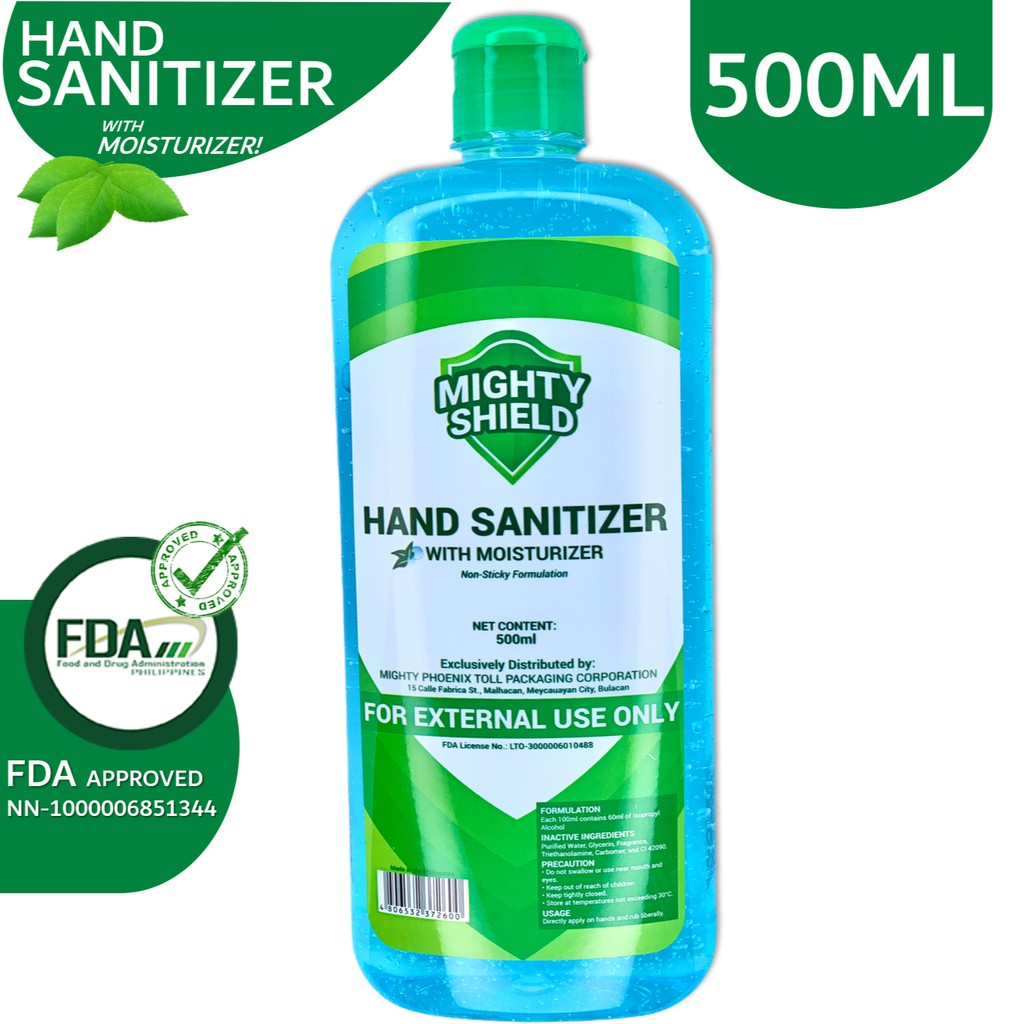 Mighty Shield Hand Sanitizer with Moisturizer 500ml HAND
