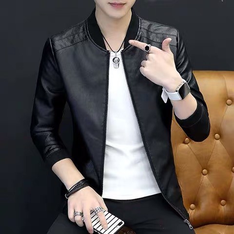 Korean leather clearance jacket