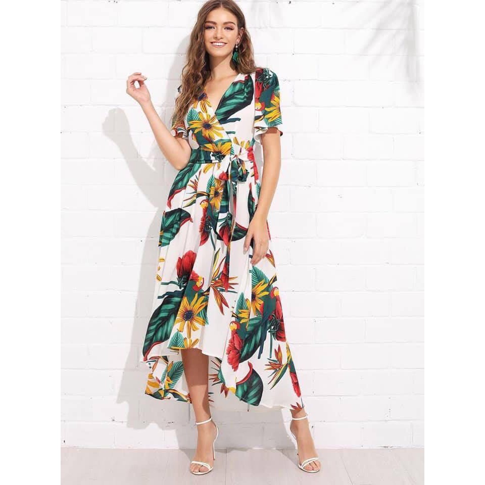 Floral maxi dress on sale shopee