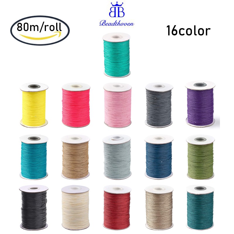 80m 1mm Waxed Cord Polyester Cord Knotting Cord Beading String Thread Braiding Cord for Crafts DIY Shopee Philippines